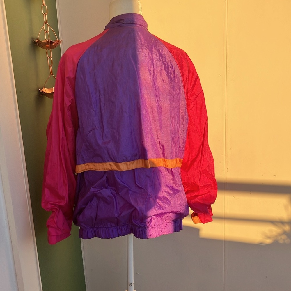 Vintage 80s 90s Hot Pink, Purple, and Orange Windbreaker - Picture 8 of 10